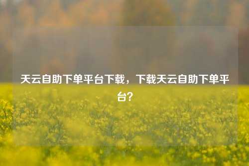天云自助下单平台下载，下载天云自助下单平台？