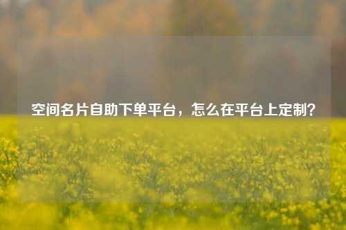 空间名片自助下单平台，怎么在平台上定制？