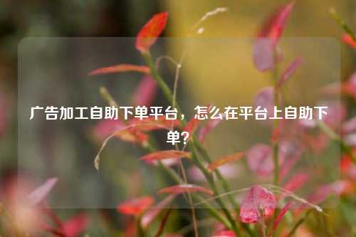 广告加工自助下单平台，怎么在平台上自助下单？